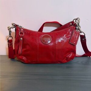 Coach Red Leather Shoulder Bag
